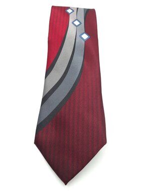 David Taylor's Bold Red Geometric Silk Tie for Men